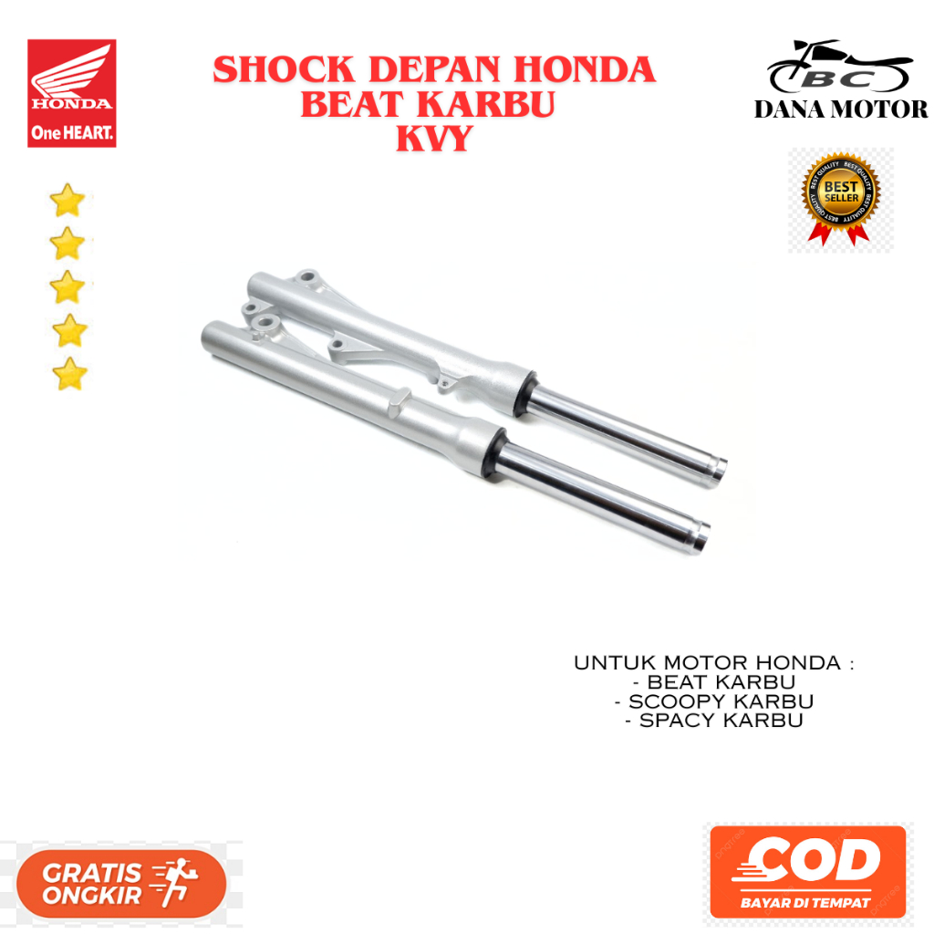 Shock Depan Beat Karbu Ori / Tabung Shock Derpan Honda Scoopy Karbu Original Primium - 51400-KVY-870