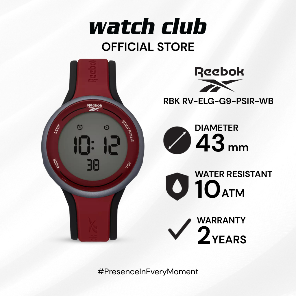 Reebok - Jam Tangan Pria Tali Karet Reebok Sporty Men's Watches RBK RV-ELG-G9-PSIR-WB