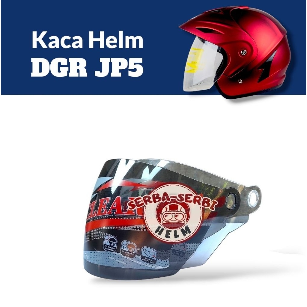 [SSH] Kaca Helm DGR JP5 Visor Helmet Dgr Jp5 Warna Bening Hitam Pelangi