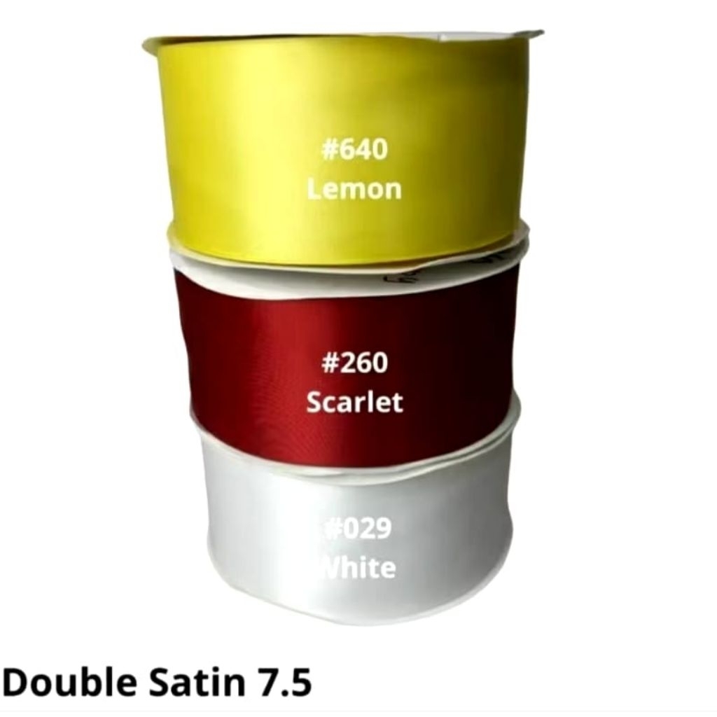 50 YARD DAN 100 YARD - PITA SATIN LEBAR 7,5 CM | PITA DOUBLE SATIN LEBAR | PITA PENGHIAS