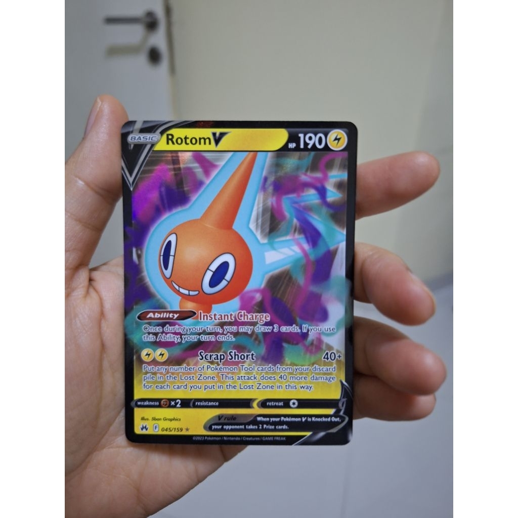 Kartu Pokemon English Rotom V 045/159 - Pokemon Crown Zenith Original
