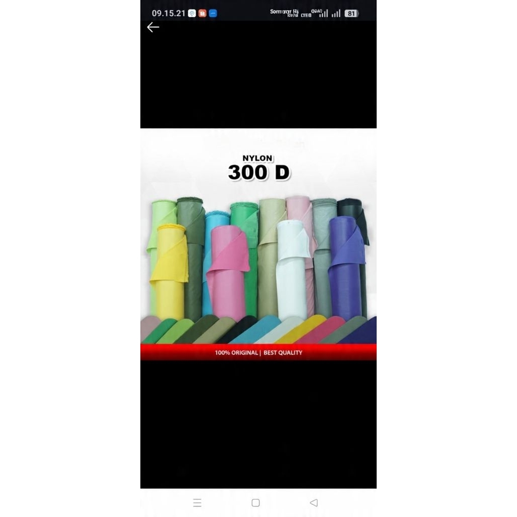 Bahan kain/kulit nylon 300 D Permeter