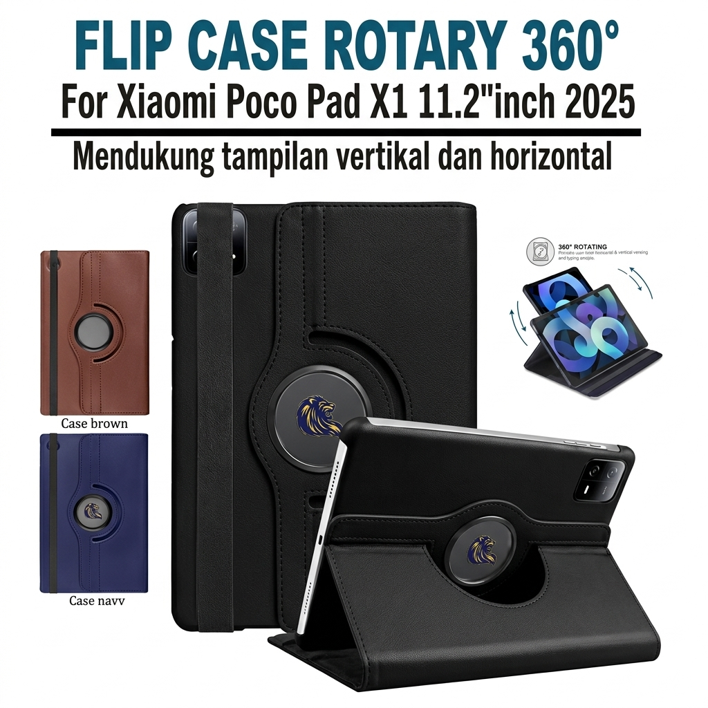Case rotary Xiaomi Poco Pad X1 11.2"inch 2025 / case poco pad x1 / Casing Poco Pad X1  Poco Pad X1 /