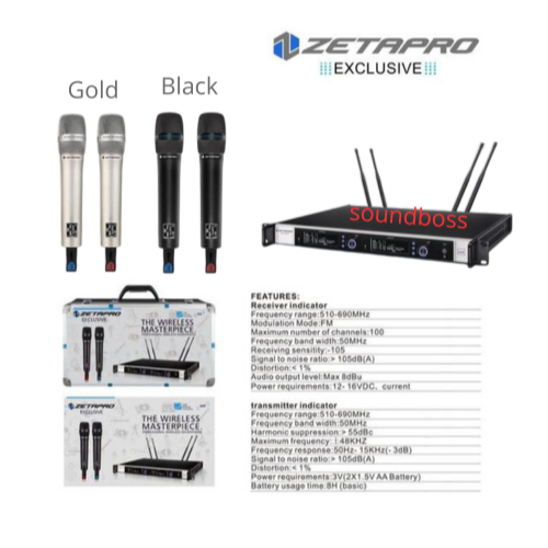 Mic Wireless ZETAPRO EXLUSIVE Original Free Koper [ 2 Mic wireless Zetapro ]