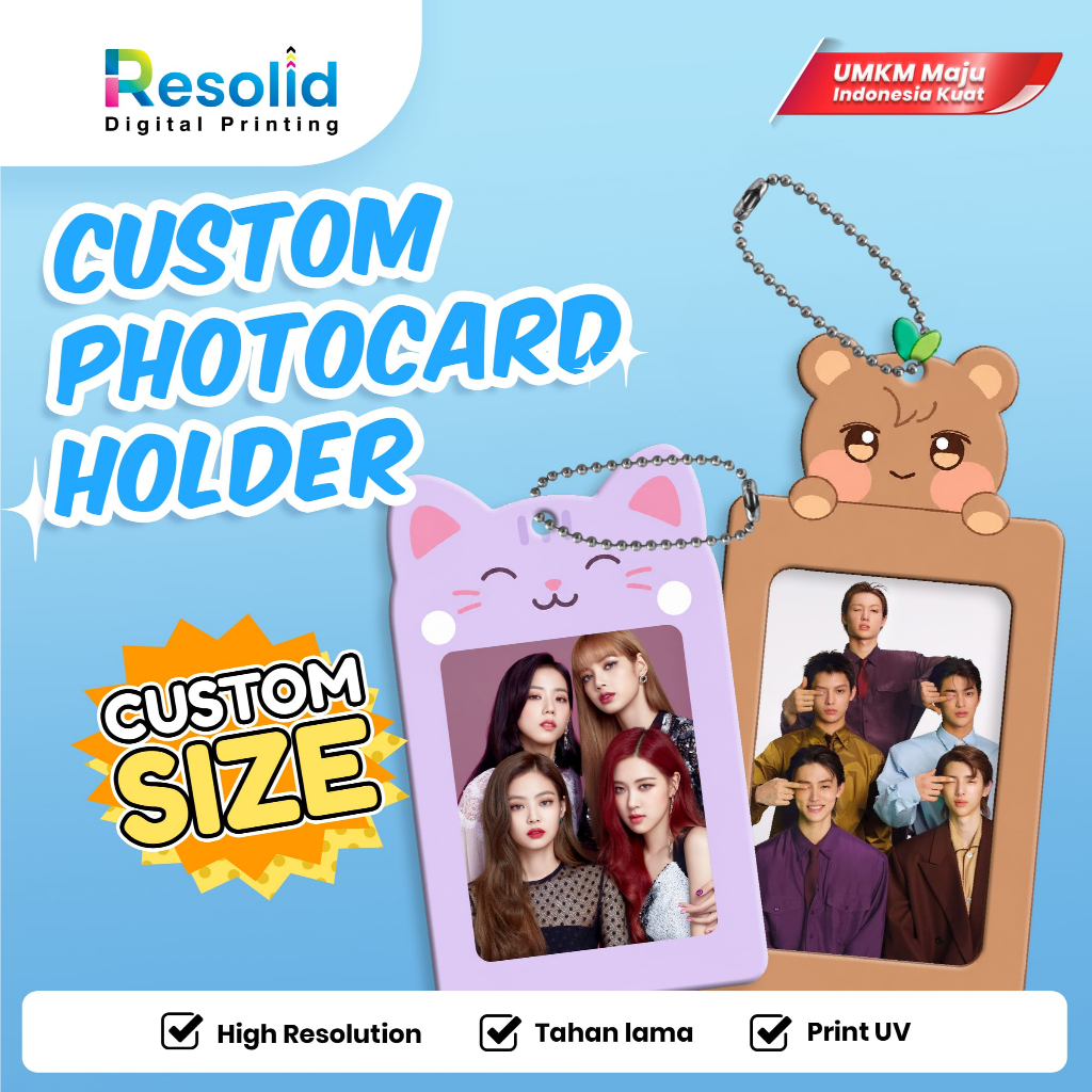 CUSTOM SIZE PHOTOCARD HOLDER AKRILIK 2 SISI | CUSTOM PHOTO CARD HOLDER AKRILIK KPOP | CETAK PC HOLDE