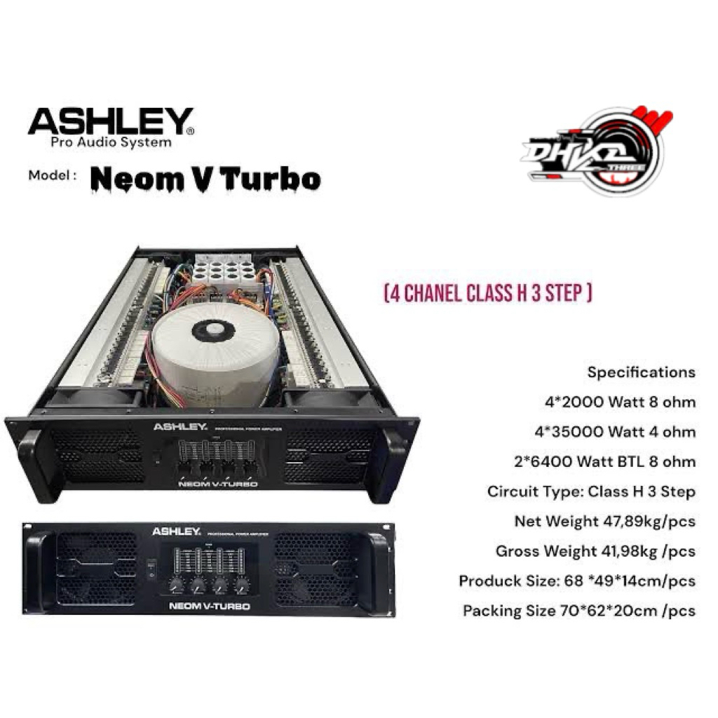 POWER ASHLEY NEOM V TURBO CLASS H3 STEP 4 CHANNEL / Power Ashley Neom V Turbo 4 Channel Class H / Po