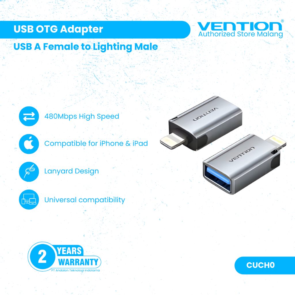 Vention OTG Adapter USB Type C 3.1 Flashdisk to iPhone dan Android - CUBH0