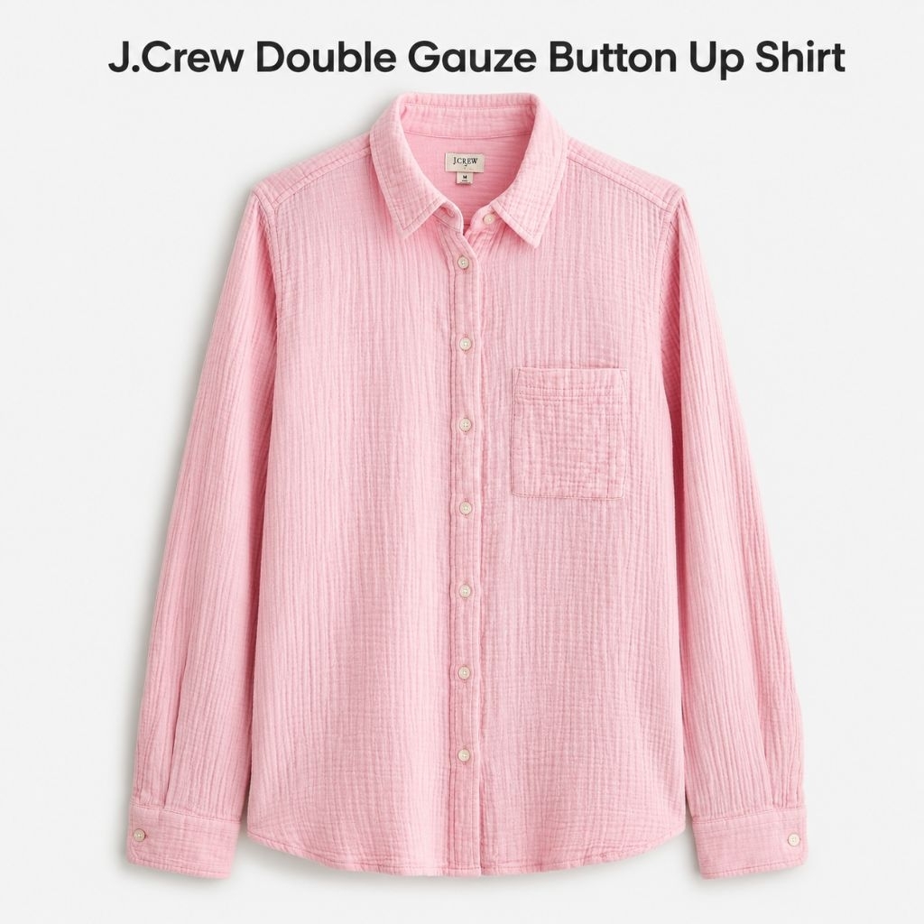 Kemeja Wanita J.Crew Double Gauze Button Up Shirt | Kemeja Blouse Wanita