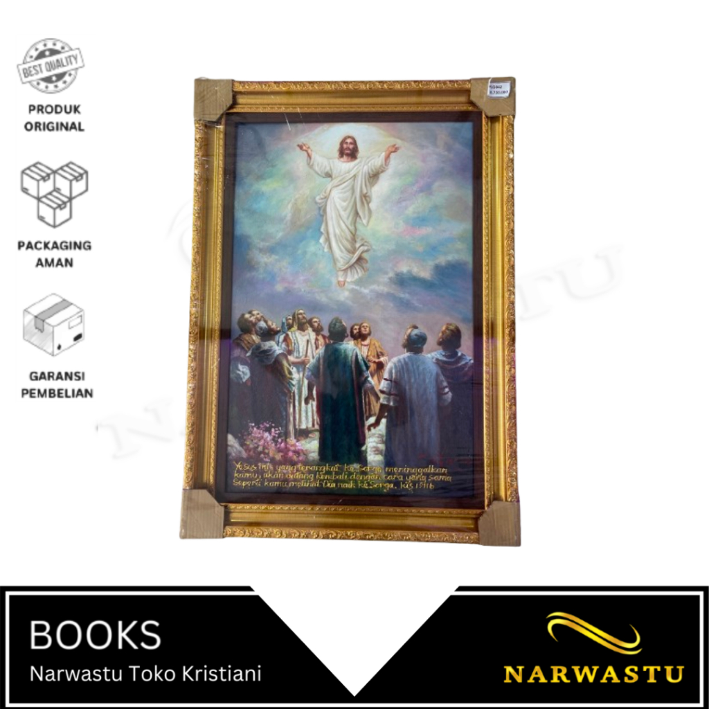 NARWASTU - Hiasan Dinding Kanvas Yesus Naik Ke Surga - PLG042