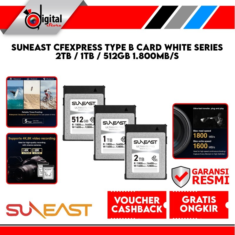 Suneast CFexpress Type B Card White Series 2TB / 1TB / 512GB 1.800MB/s - SUNEAST ULTIMATE PRO WHITE 