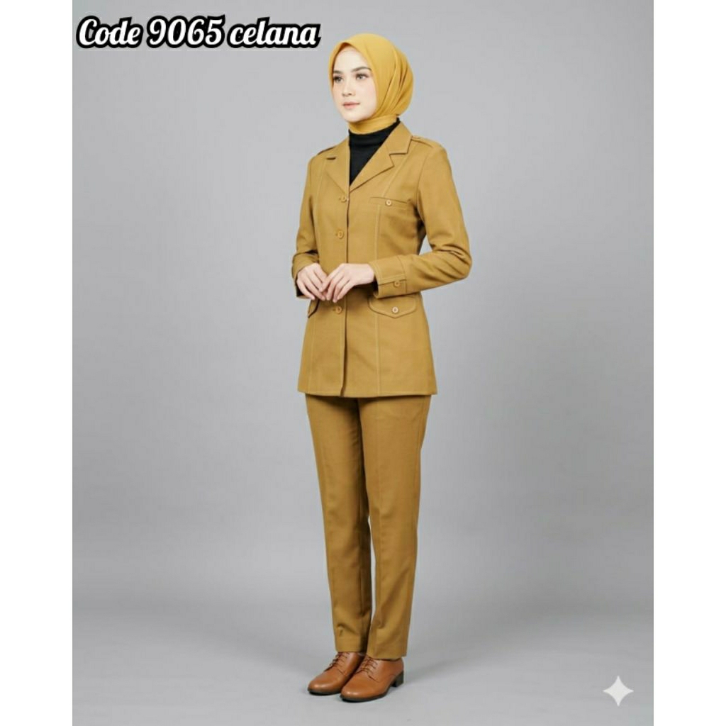BLAZER SERAGAM KANTOR PEMDA MUDA PEMDA KHAKI GURU SETELAN CELANA