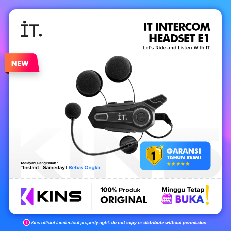 IT E1 Intercom Bluetooth Headset E1