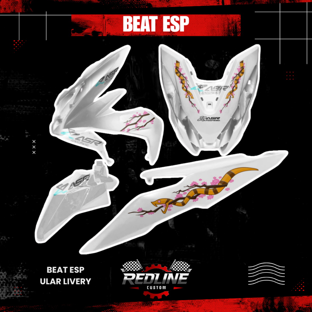 STRIPING TRANSPARAN HONDA BEAT ESP ULAR LIVERY MOSTWANTED