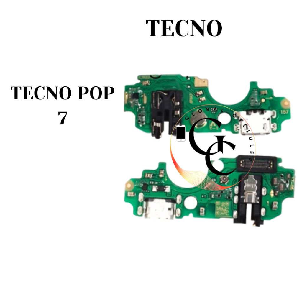 Flexible Connector Charger Tecno Pop 7 Handsfree+Mic Original (Flexible Konektor Papan Cas)