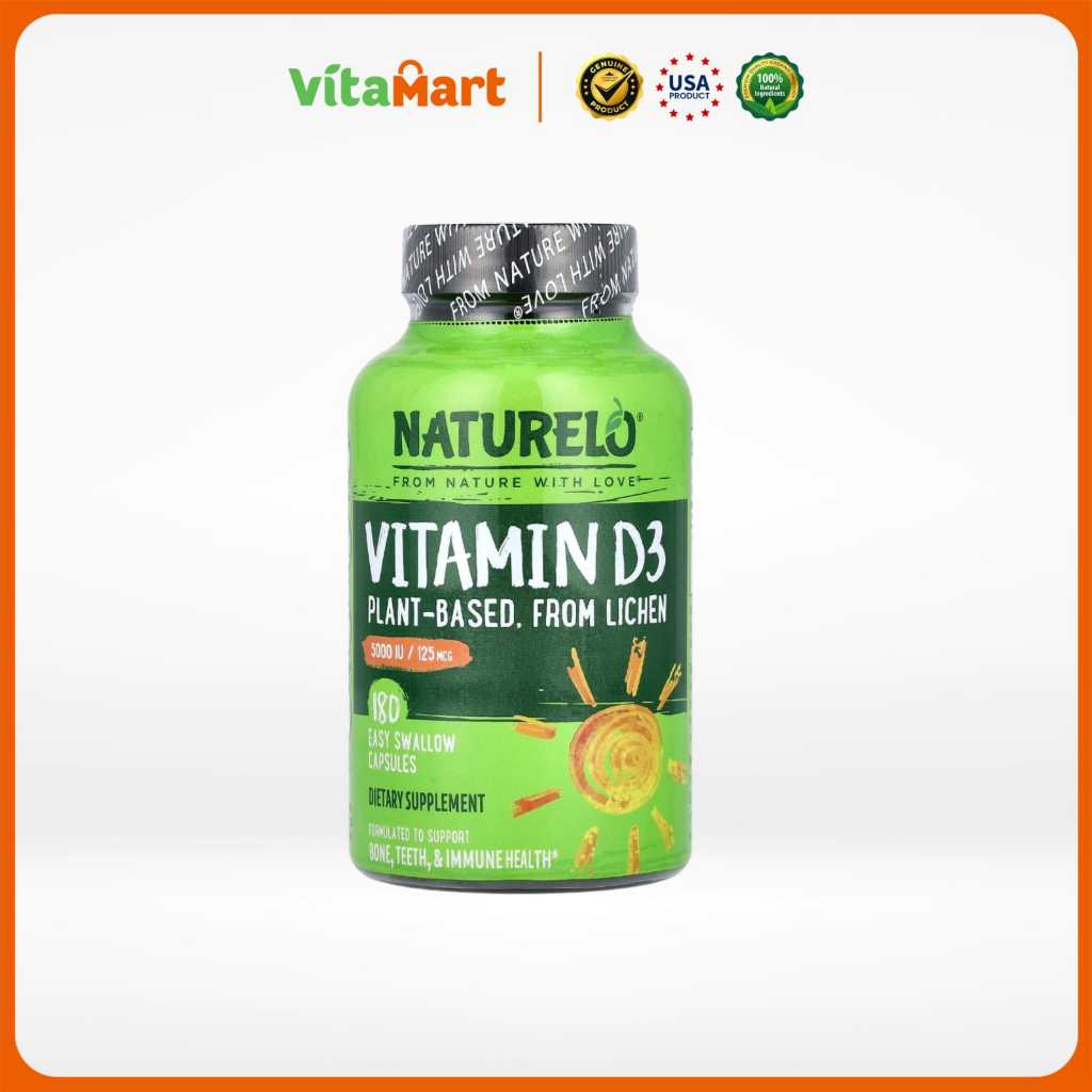 Naturelo Vitamin D3 (5000IU) 125mcg, 180 Capsules  USA