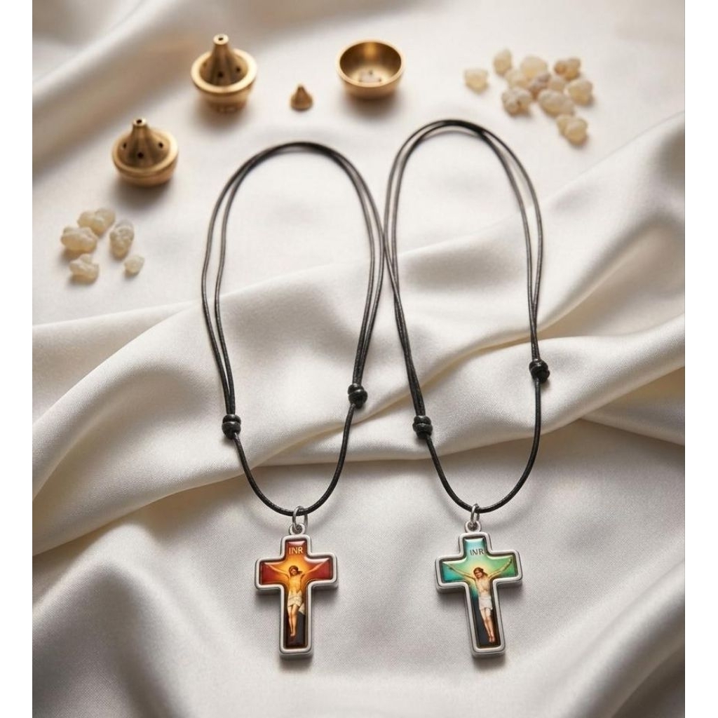 Kalung Salib Katolik warna warni