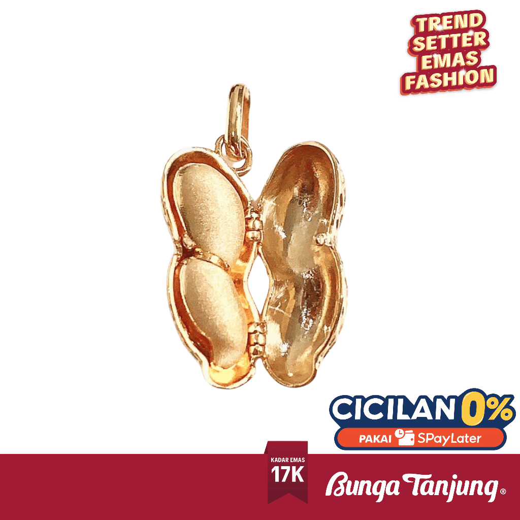 LIONTIN KACANG EMAS - EMAS 17K - BUNGA TANJUNG GOLD