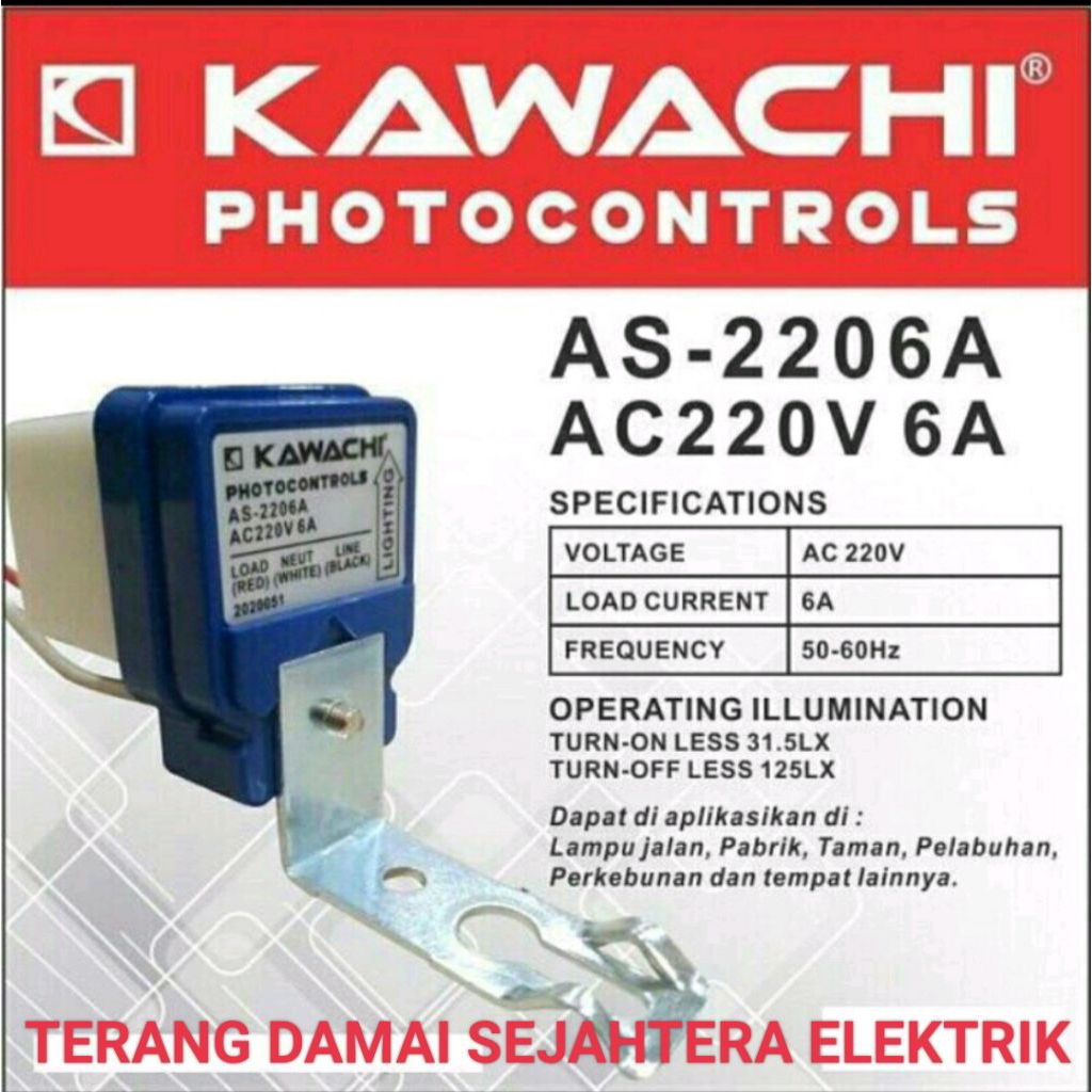 Photocell / sensor cahaya 6A Kawachi