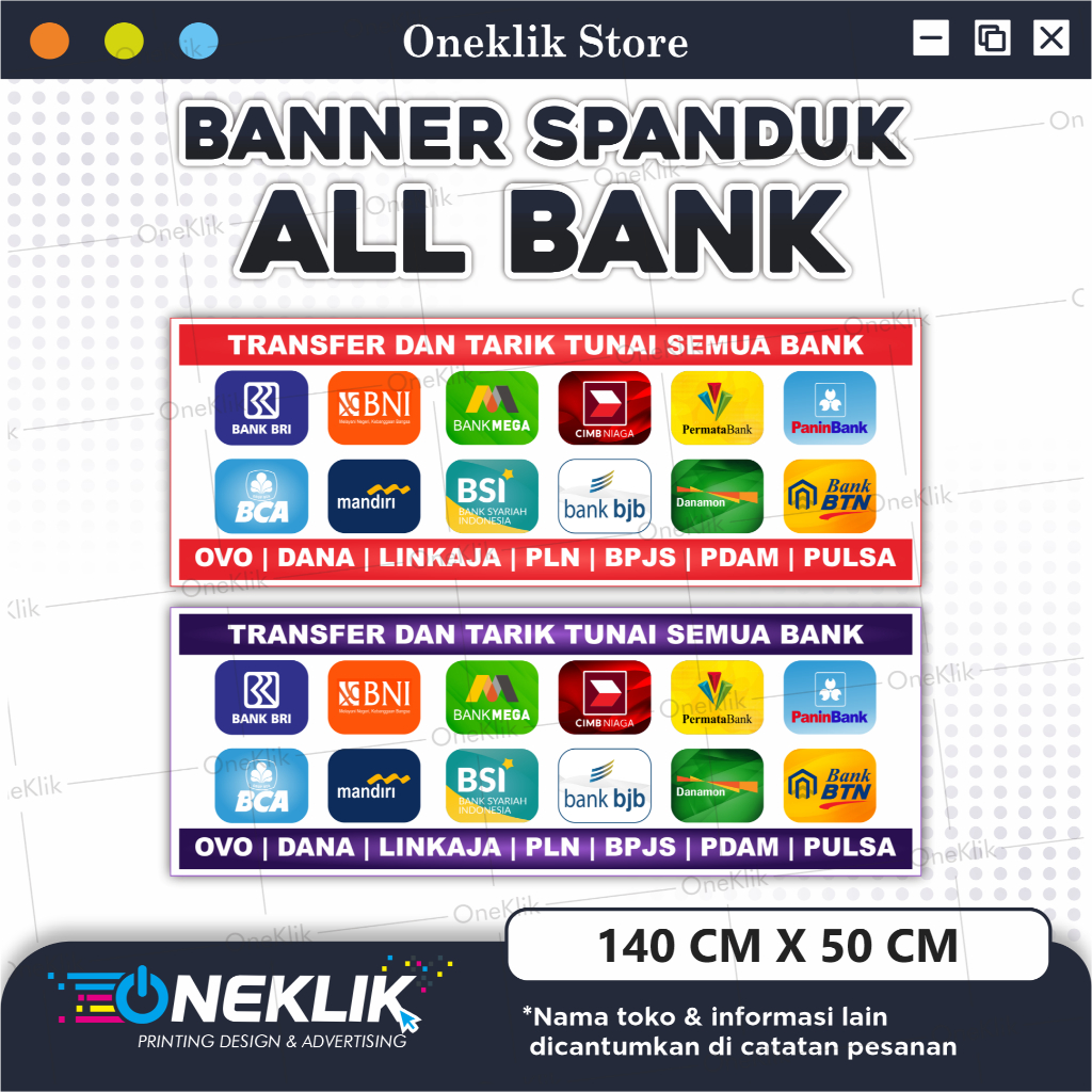Spanduk Banner model ATM Mini / Spanduk Brilink / Spanduk Transfer Bank - Oneklik.1