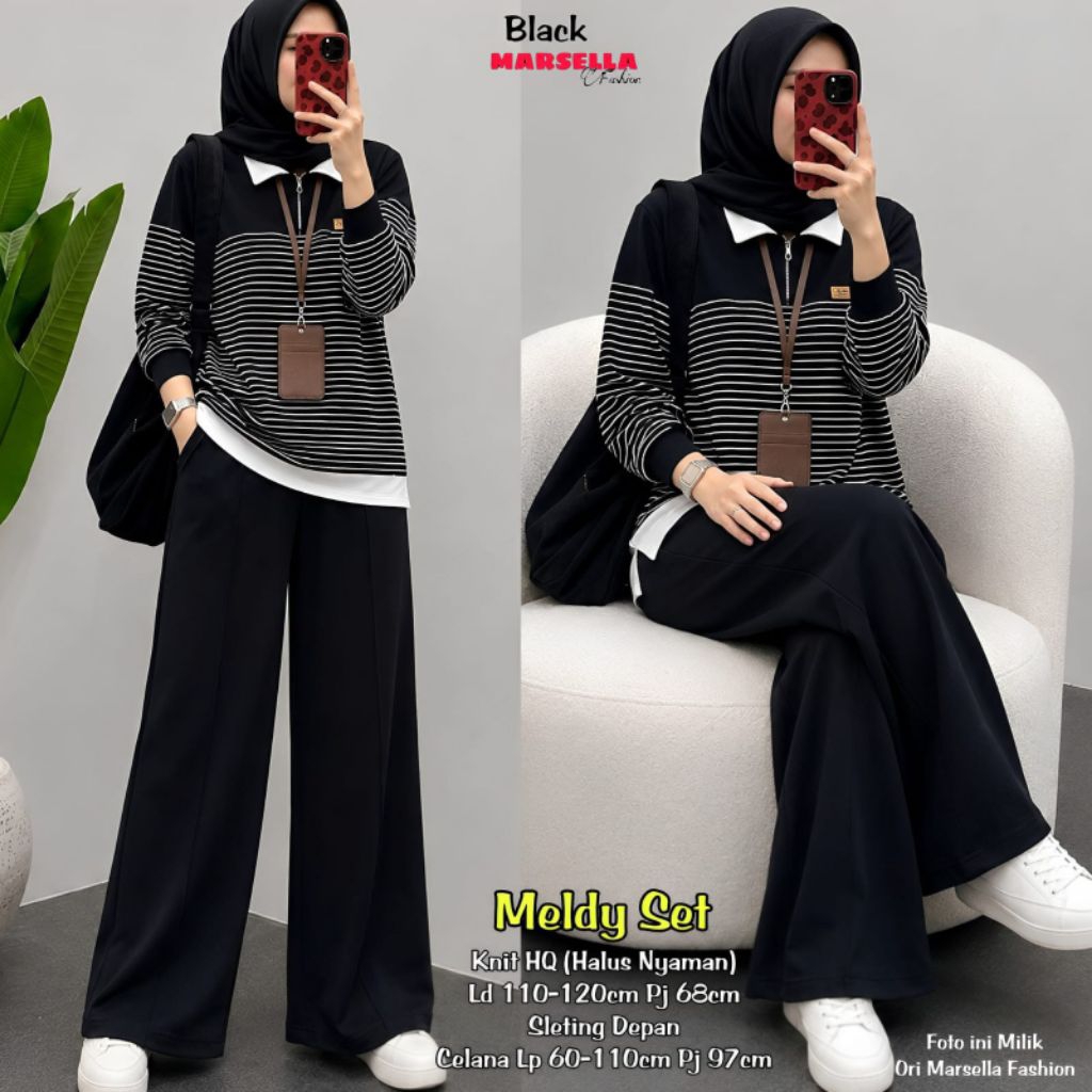 dinda set ori bellwis / set baju tunik dan celana wanita / setelan wanita muslimah / set long tunik 