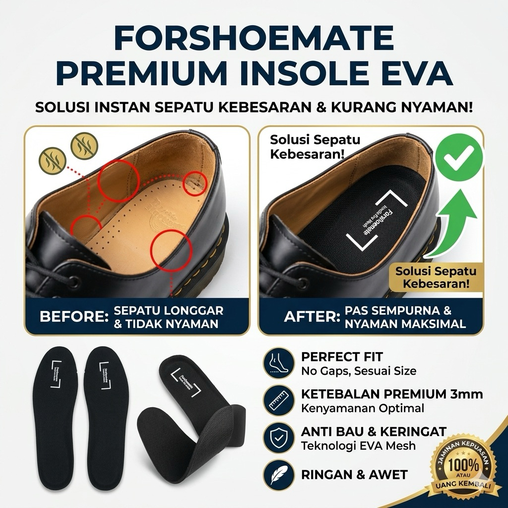 FORSHOEMATE Insole Eva Mesh - Sol Sepatu Docmart