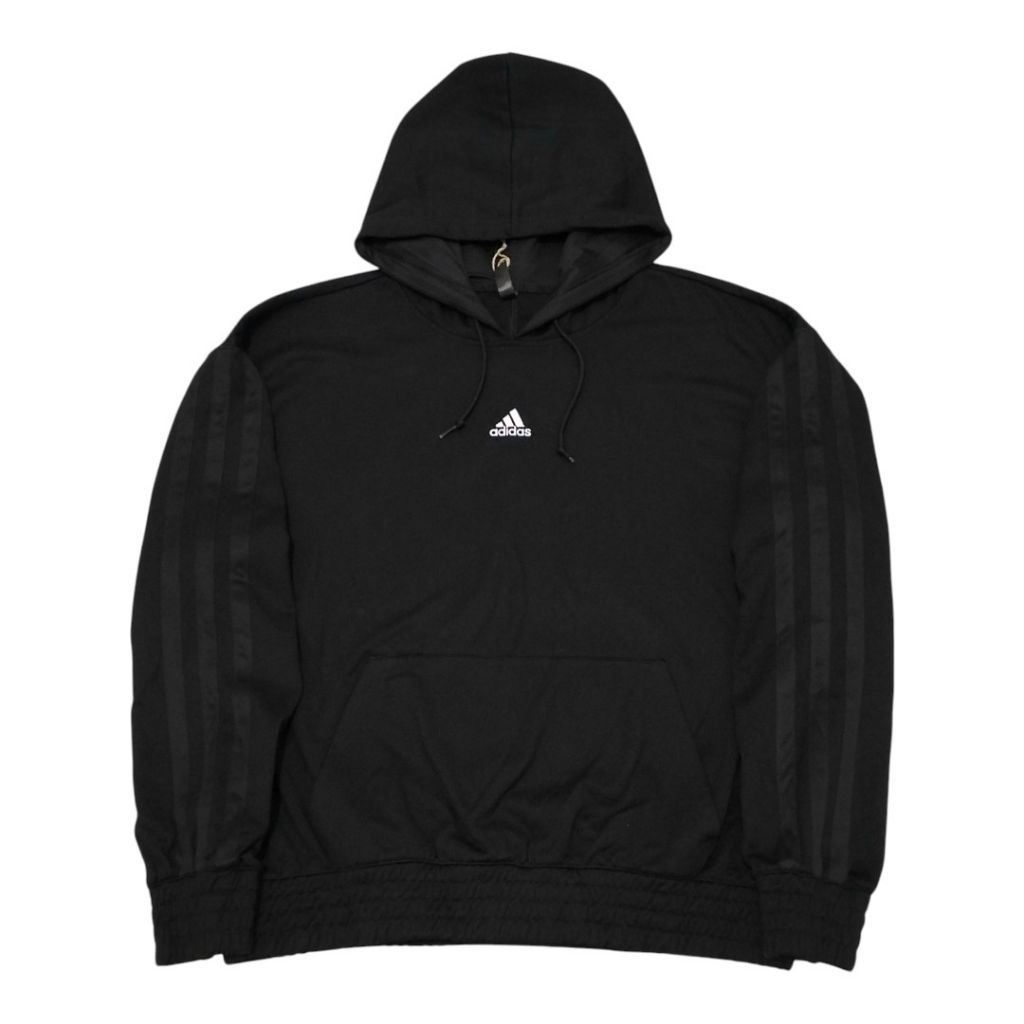 HOODIE ADIDAS RINGER 3STRIPES HITAM / BLACK SECOND ORIGINAL