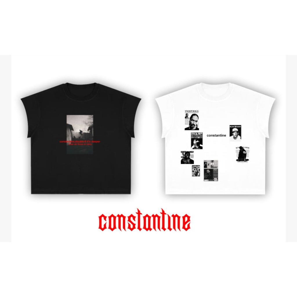 Constantine - Tshirt Boxyfit Cropped Sleeve Larry Black & White