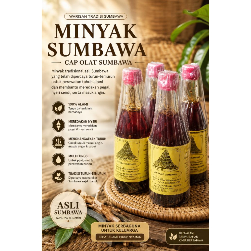Minyak Sumbawa Asli Cap Olat Sumbawa/ Minyak Sumbawa Asli / Minyak Ajaib Sumbawa/ Minyak Asli Sumbaw