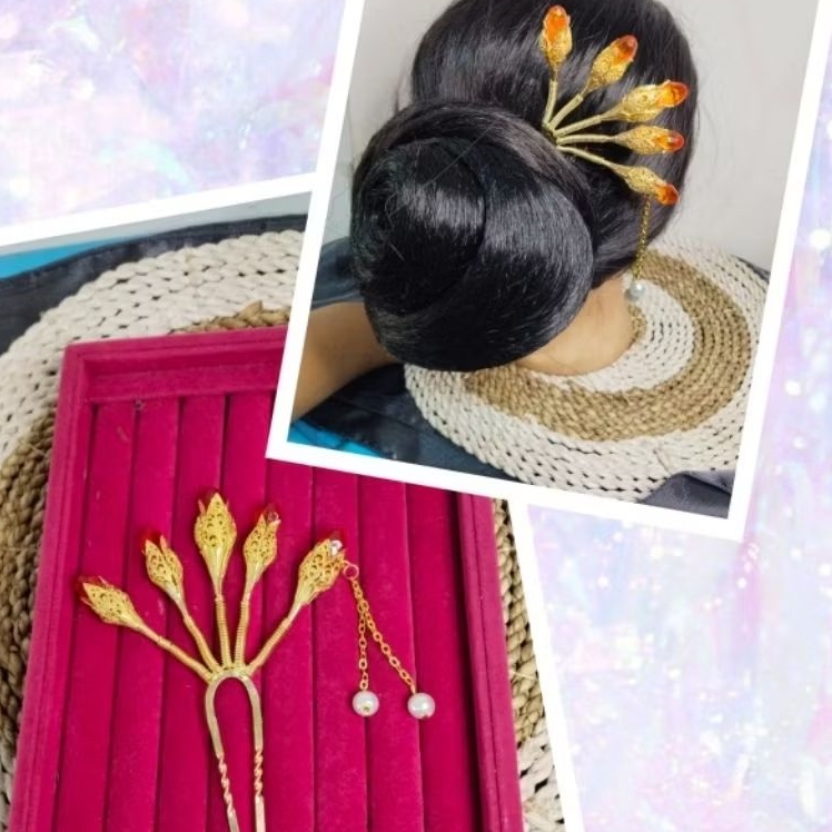 Cucuk Rambut Hiasan Sanggul cucuk  motif bunga cempaka