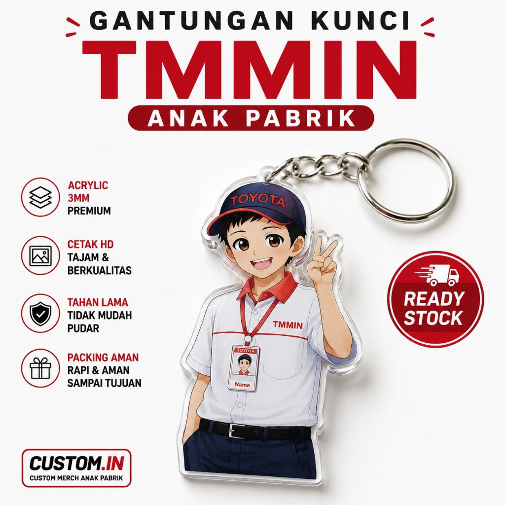 Gantungan Kunci Karakter PT TMMIN (Cowo) | Doff UV Print | Tampilan Soft Elegan Ready Stock