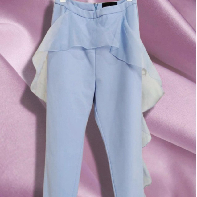 Natalia Kiantoro Blue Ruffled Pants