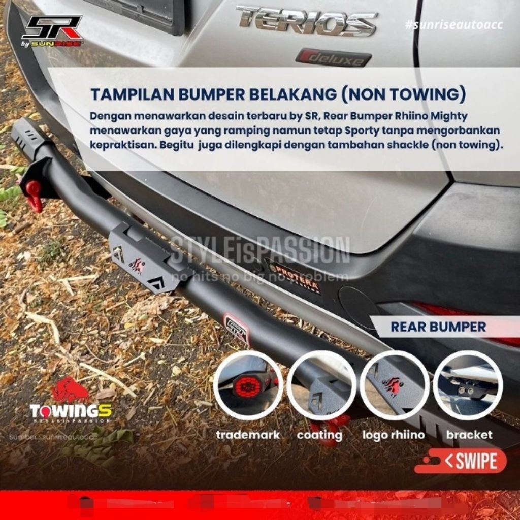 Torhino Mighty Pelindung Bemper Kijang LGX 2000-2004 Bumper Belakang Kijang Car
