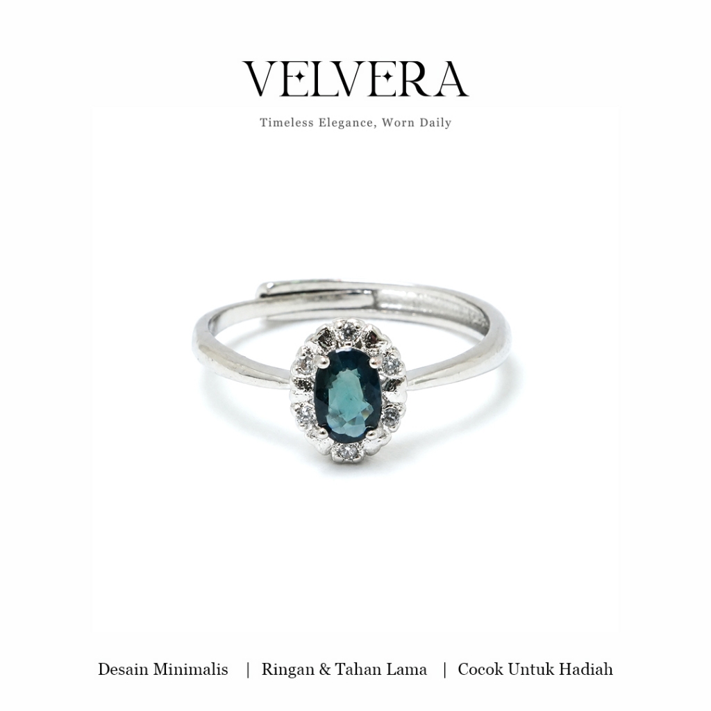 VELVERA Perhiasan Crystal Swarovski Gemstone Ring: The Graceful Natural Light of Aurora | Cincin Per