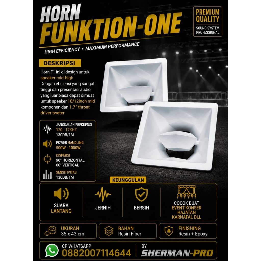 HORN FUNKTION-ONE SINGLE MIDDLE 10/12INCH
