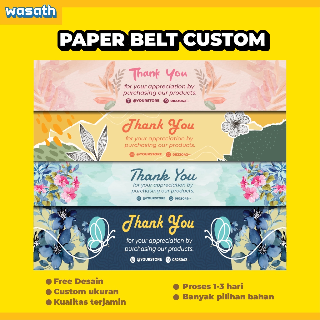 CUSTOM PAPER BELT/ PAPERT BELT/CETAK PAPER BELT/LABEL SEGEL BOX/ PAPER SLEVE