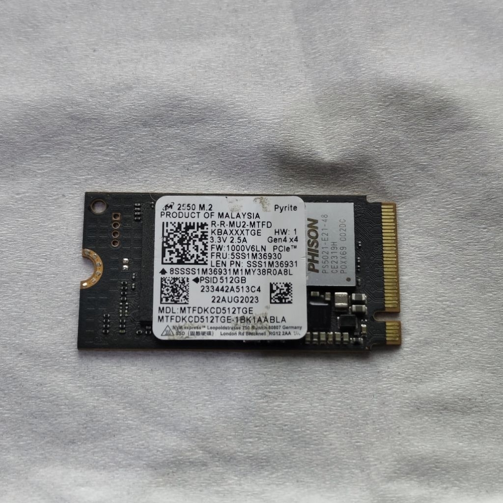 SSD NVME Micron 512 GB