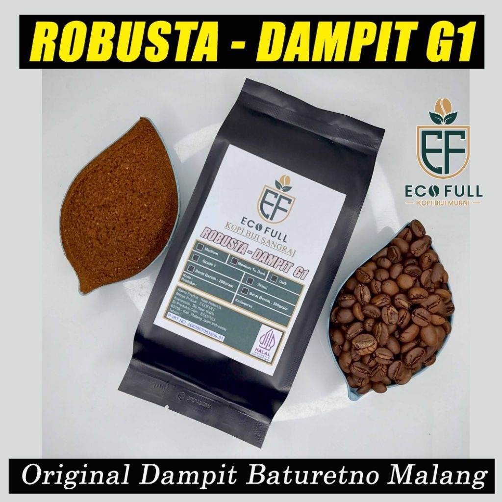 kopi Robusta Dampit Grade 1 Murni 100%