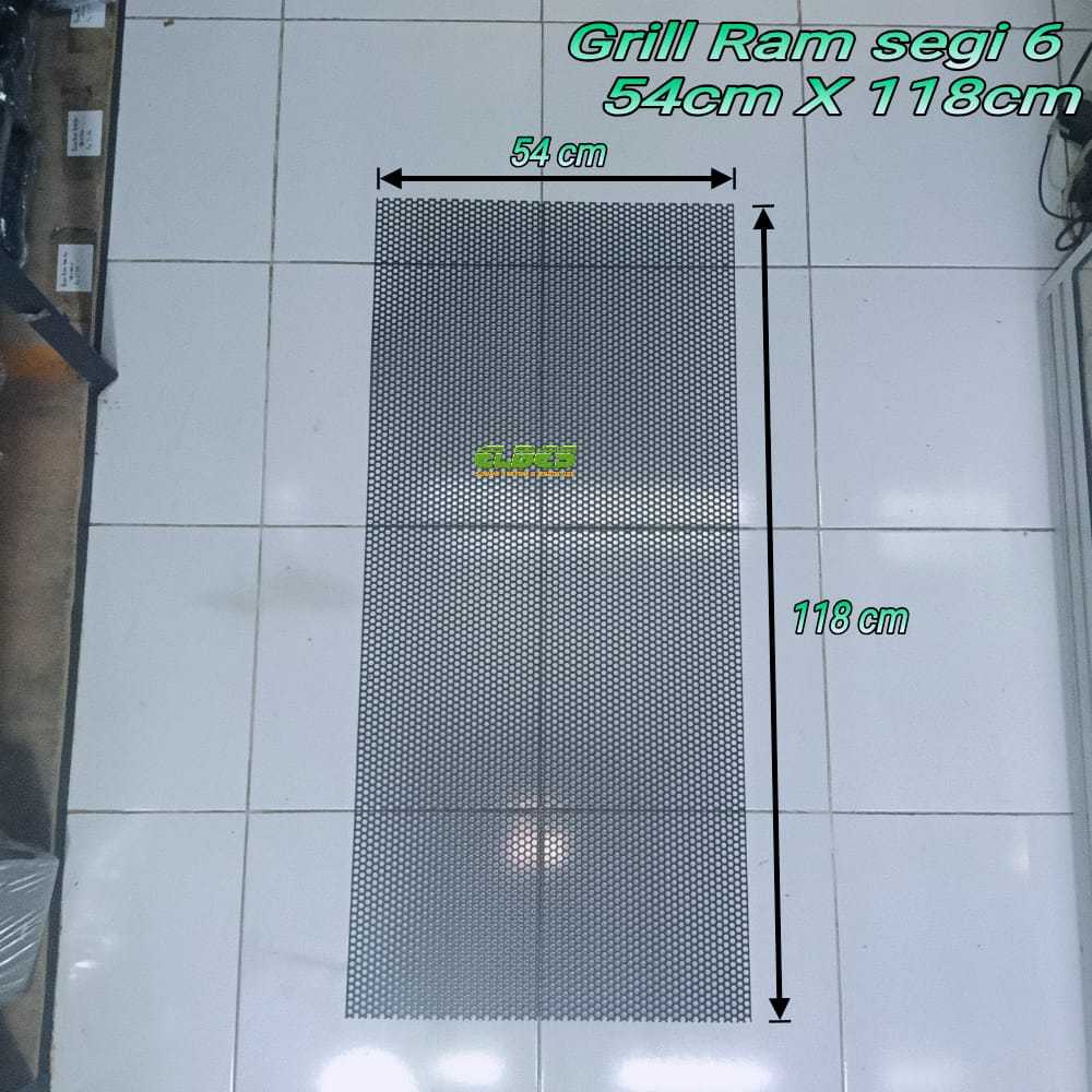 Gril Ram plat lubang 54cm x 118cm lubang segi 6 untuk box speaker