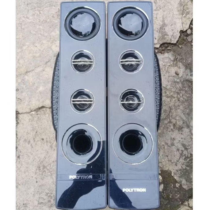 Sepasang Speaker Tower Polytron Pasif (Satelit) - Tanpa Kaki Stand (Minus Kosmetik)