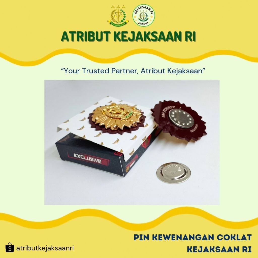ATRIBUT KEJAKSAAN RI - PIN KEWENANGAN COKLAT JAKSA KEJAKSAAN RI