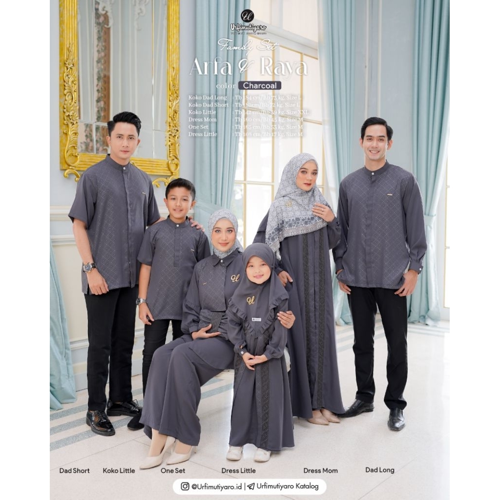 Urfimutiyaro - Arfa Raya Family Baju Couple Keluarga Sarimbit Lebaran Couple Gamis Kemeja