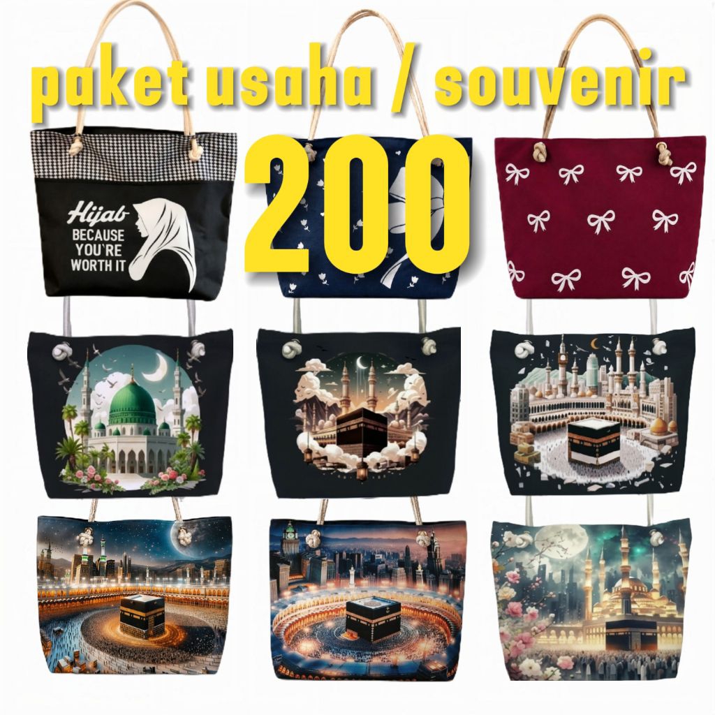 ‎Melysa Koleksi - Paket Usaha tas totebag kanvas tali sumbu tas totebag wanita aesthetic kekinian co