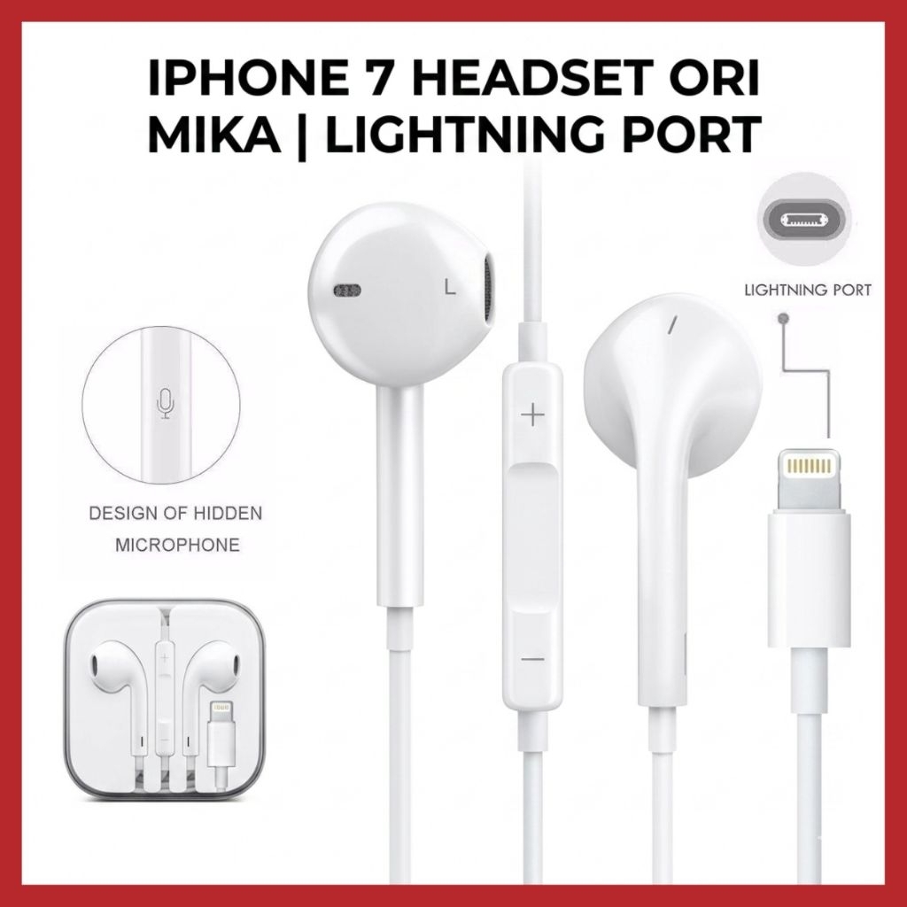 IPHONE 7 HEADSET ORI MIKA | LIGHTNING PORT
