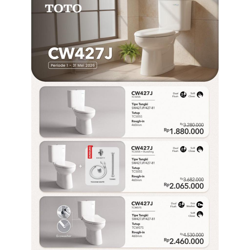 Monoblock Toto CW427 / Closet duduk Toto Terbaru / Eco Flush / CW427J