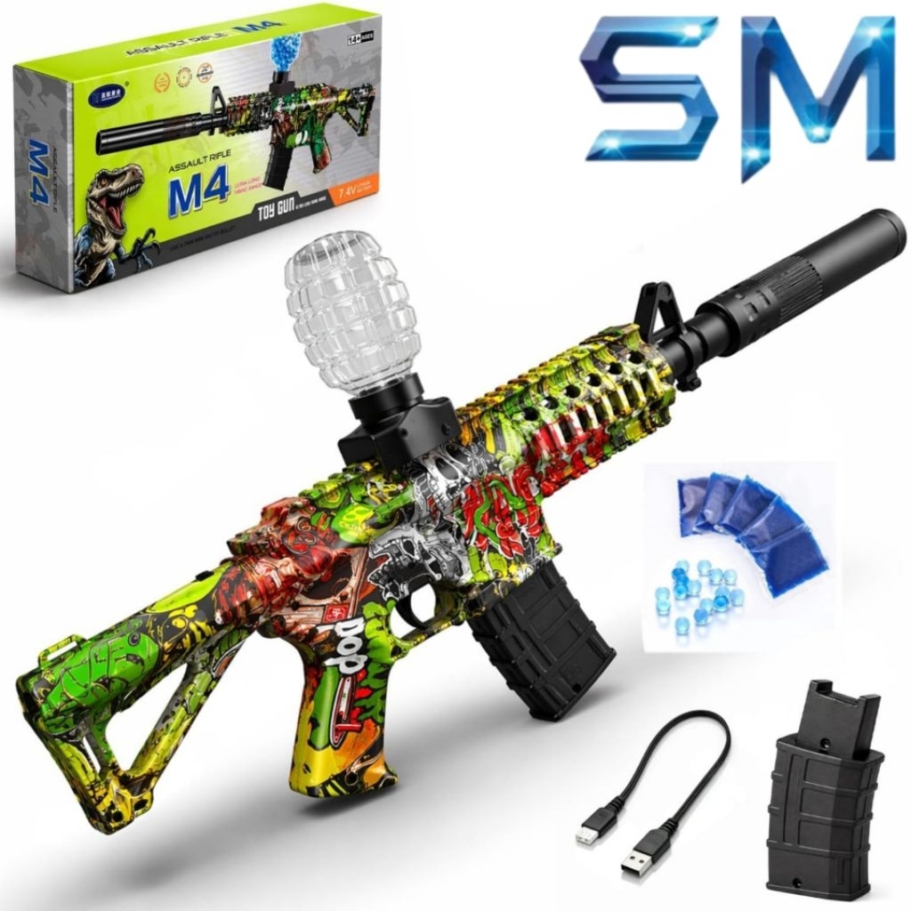 Mainan Pistol Senapan Tembakan Water Gel Blaster Ball Elektrik M4 MP5 M416 AK47 Baterai Cas 7.4 V