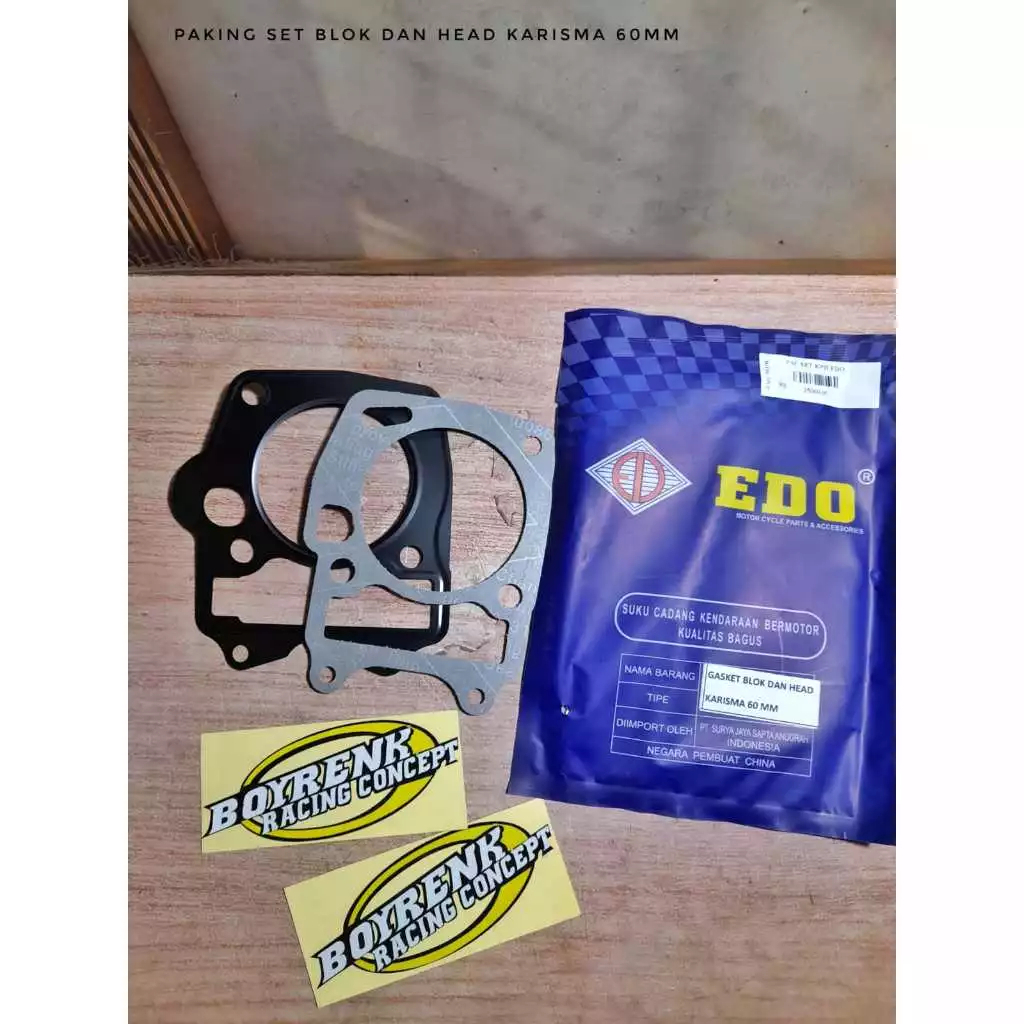 1SET Paking Perpak Blok Kop KARISMA SUPRA X125 60mm Edo - BOYRENK RACING CONCEPT
