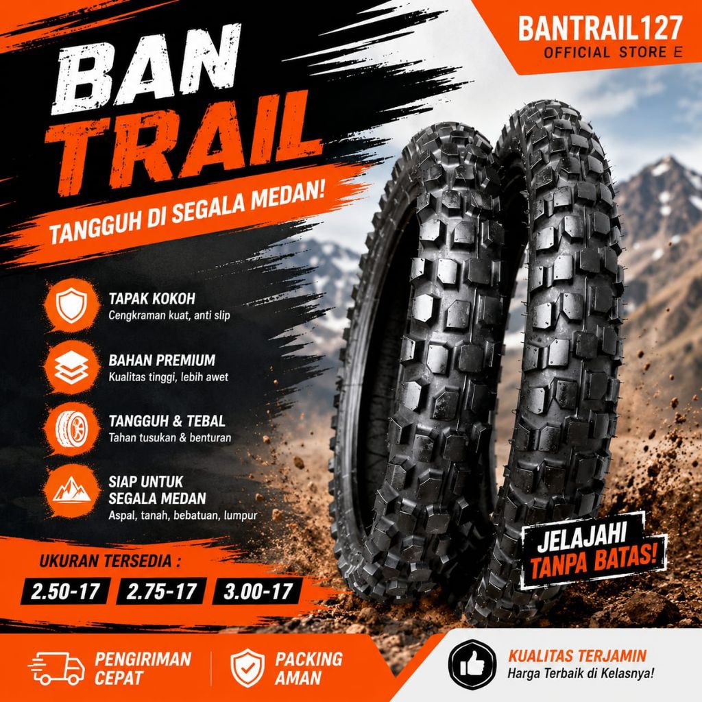 sepasang ban trail ring 18 21 crf wr KLX dll 85%