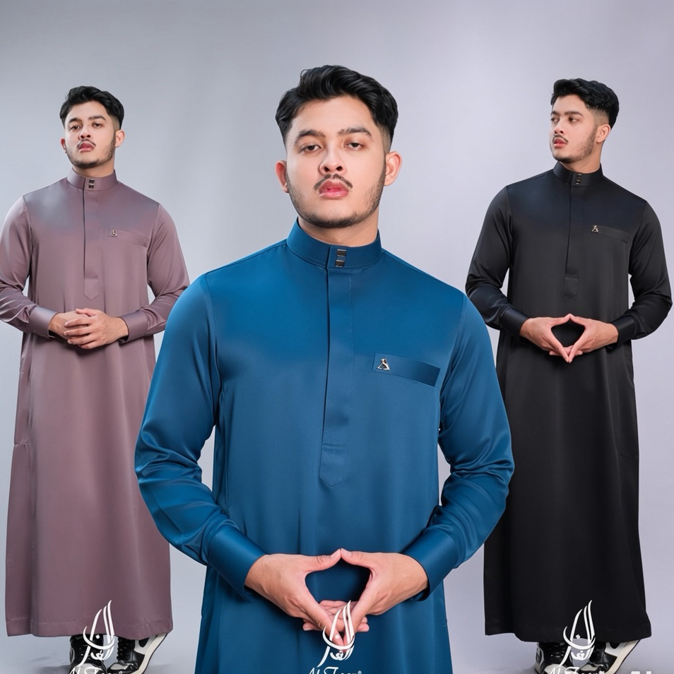 Jubah Slimfit ALWAROOQ Gamis pria Jubah Pria Muslim jubah alfaan gamis pria polyester busana muslim 