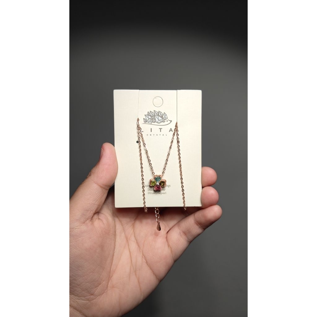 Tourmaline Flower Necklace – Kalung Bunga dengan Batu Tourmaline Elegan dan Berwarna-warni