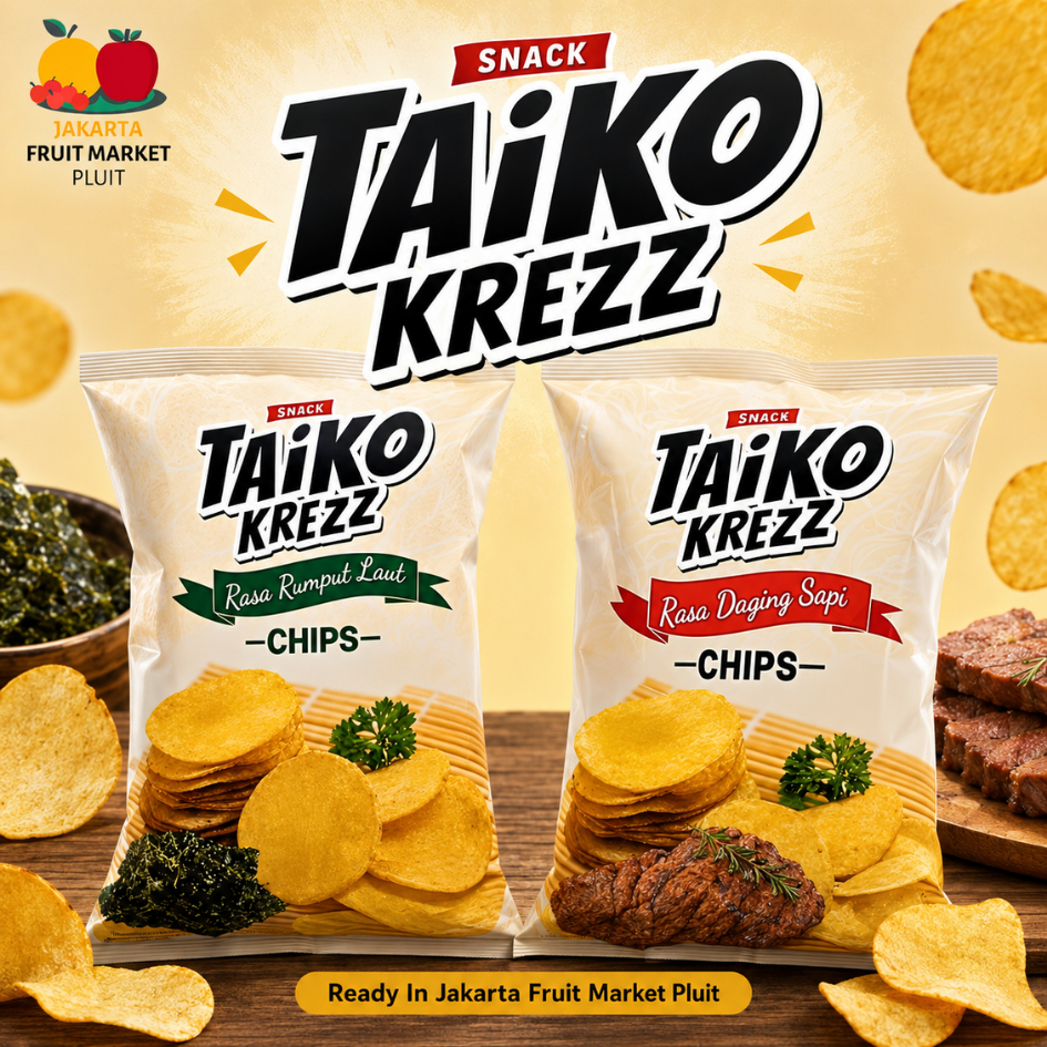 SNACK TAIKO KREZZ CHIPS - RUMPUT LAUT & SAPI PANGGANG 200G